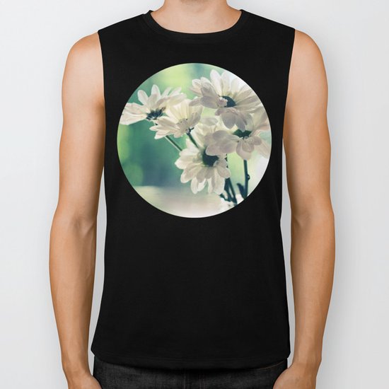 White Daisies - Simplicity Biker Tank