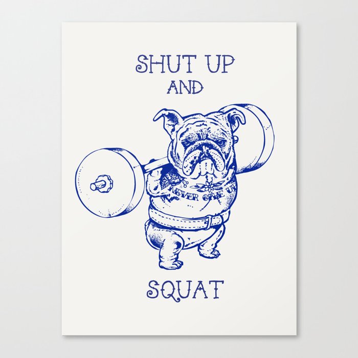 English Bulldog Squat Canvas Print
