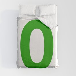 Number 0 (Green & White) Duvet Cover