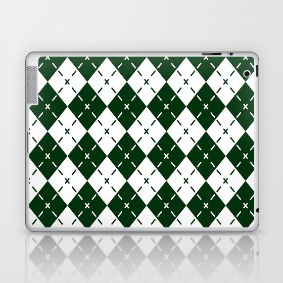 Emerald Green Diamond Argyle Pattern Laptop & iPad Skin