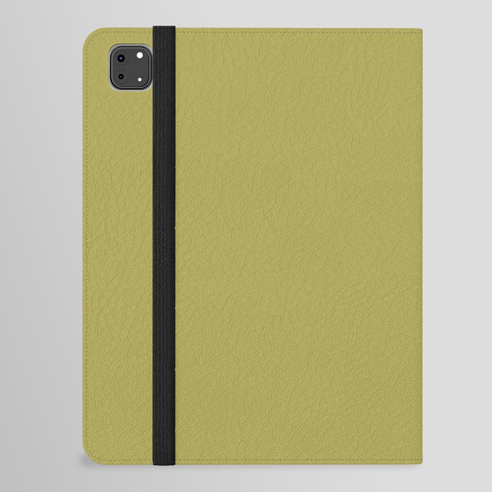 Dark Green-Yellow Solid Color Pantone Lentil Sprout 16-0550 TCX Shades of Yellow Hues iPad Folio Case