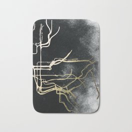 Vessels of NYC Bath Mat | White, City, Art, Abstract, Black, Subway, Watercolor, Newyorkcity, Graphicdesign, Gold 
