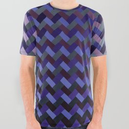 4 Color Diagonal Gradation All Over Graphic Tee