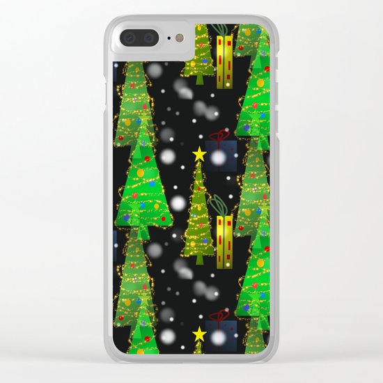 Christmas Snow Fall Clear iPhone Case