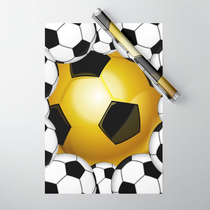 Sports Soccer Ball Pattern Wrapping Paper by hadefmahyo Society6