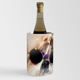 Cool Shih Tzu dog with sunglasses Wine Chiller