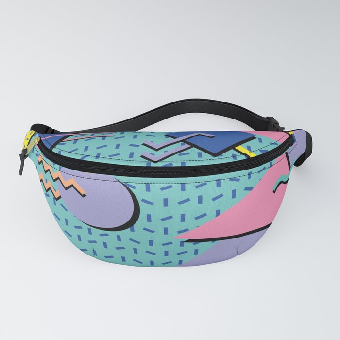 80s Party Time Blue Eighties Retro Fanny Pack 