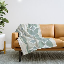 Modern abstract big weave pattern – green Throw Blanket