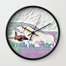 Low Hawk In Watercolour Wall Clock