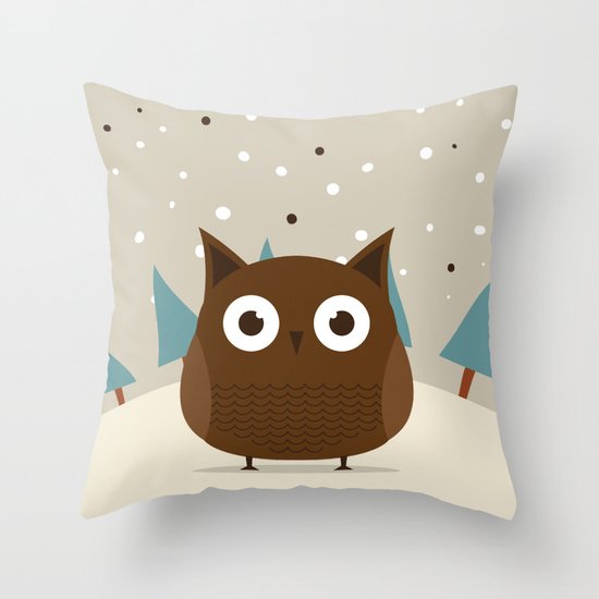 Cute owl Throw Pillow