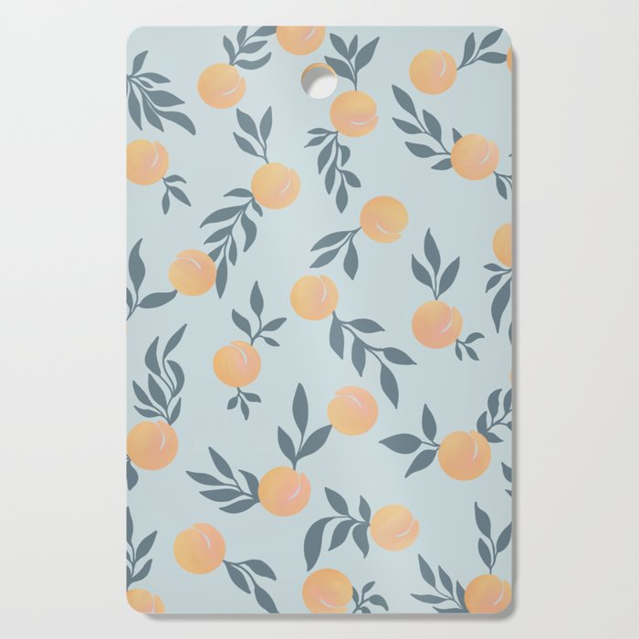 Peaches & Leaves Pattern Cutting Board