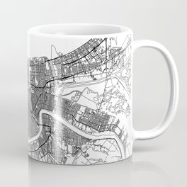 New Orleans White Map Coffee Mug