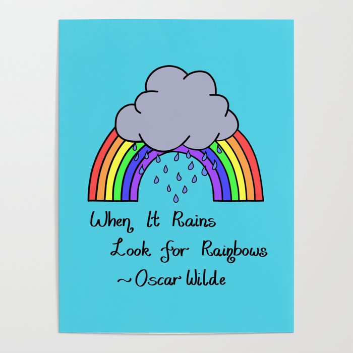 ALL SIZES Canvas Wall Art Picture Print WHEN IT RAINS LOOK FOR RAINBOW QUOTE 