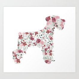 Mini-Schnauzer Flower Dog Art Print