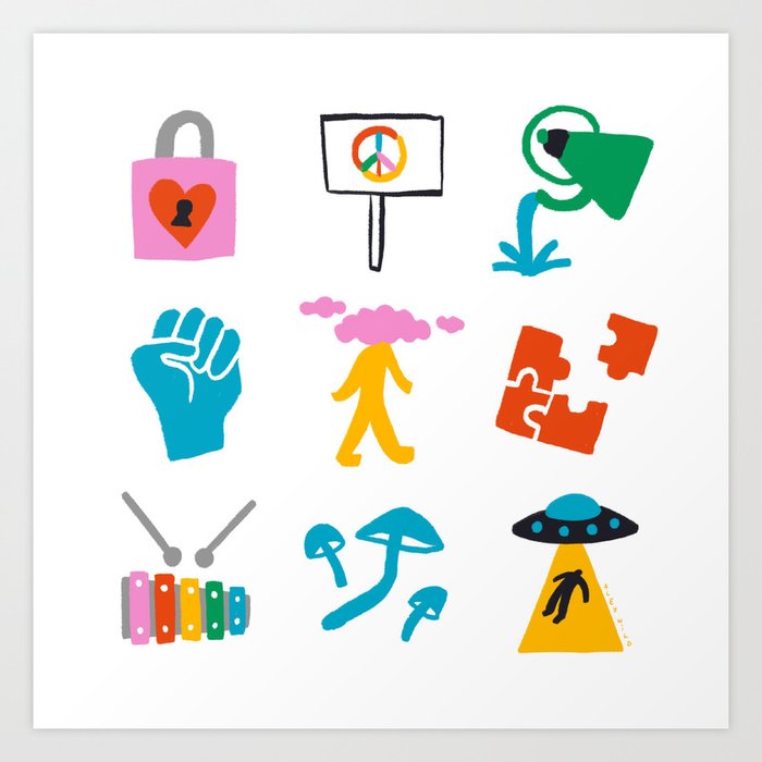 Aquarius Emoji Art Print