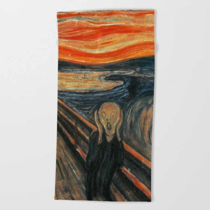 The Scream by Edvard Munch Beach Towel