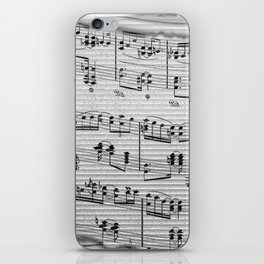 Geometric Abstract Black Gray White Gradient Musical Notes iPhone Skin