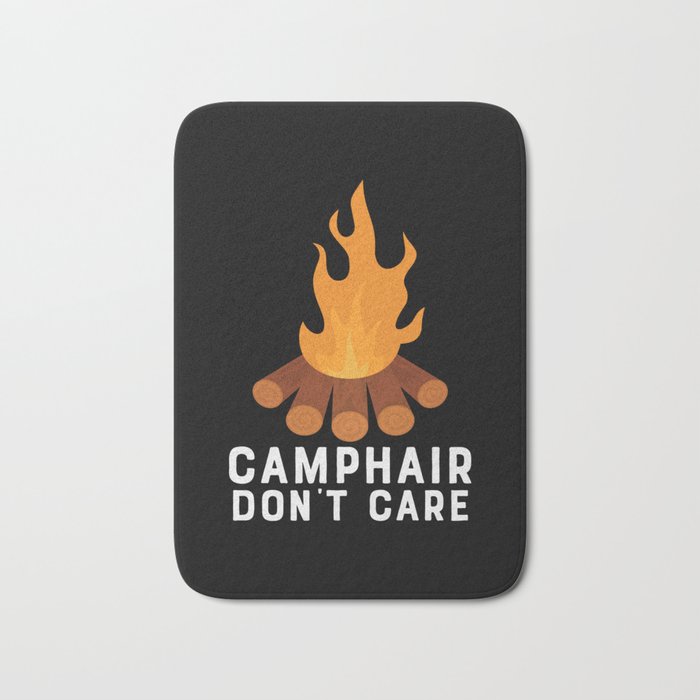 Camphair Don't Care Funny Camping Bath Mat