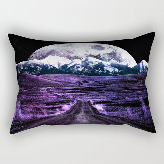 Highway to Eternity (moon mountain) violet Rectangular Pillow