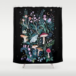 Night Mushrooms Shower Curtain