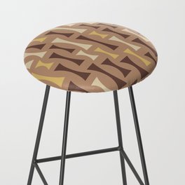 Retro Mid Century Modern Abstract Pattern 636 Brown Yellow and Beige Bar Stool