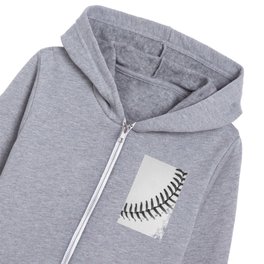 Big Baseball - black & white Sports Kids Zip Hoodie