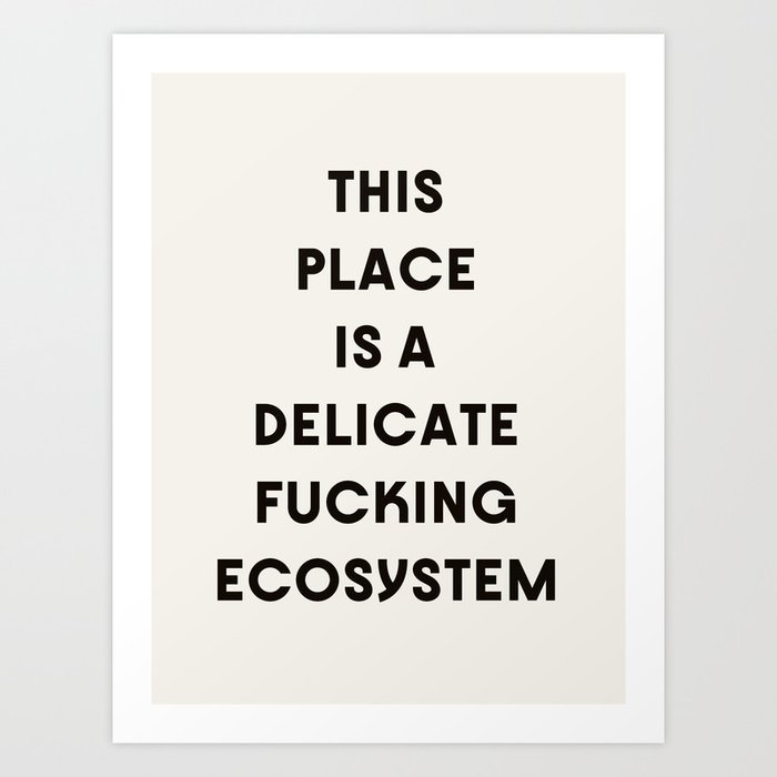 Delicate Fucking Ecosystem - The Bear Funny Saying Art Print