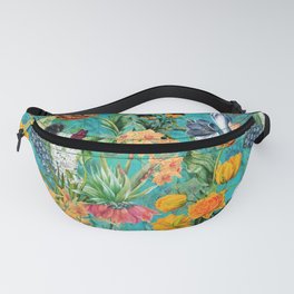 Vintage & Shabby Chic - Summer Blue Turquoise Botanical Spring Garden Meadow Fanny Pack