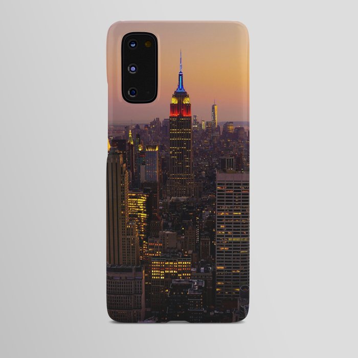 New York City Manhattan skyline at sunset Android Case