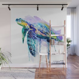 Watercolor Sea Turtle Wall Mural