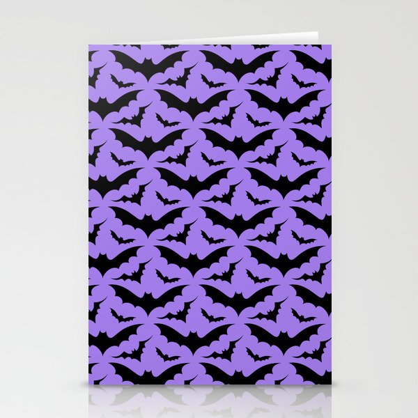 Purple and Black Bats Stationery Cards
