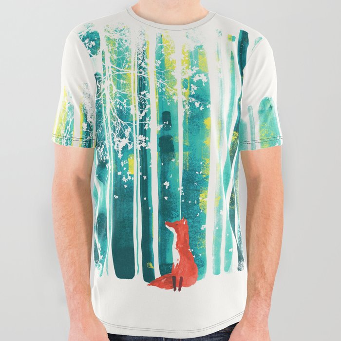 Fox in quiet forest All Over Graphic Tee