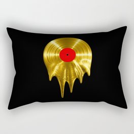 Melting vinyl GOLD / 3D render of gold vinyl record melting Rectangular Pillow