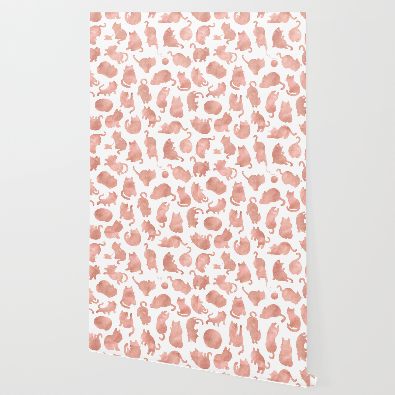 Cat Pattern Rose Gold Kitty Cats Wallpaper By Naturemagick Society6