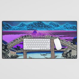 Synthwave Space: 36 views of mount Fuji #2 Desk Mat