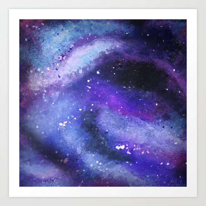 Painted Galaxy Painted Stars Space Milky Way Art Print By