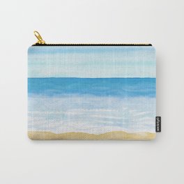 Watercolor Beach Carry-All Pouch | Sky, Hand Painted, Watercolor, Ocean, Wave, Summer, Seaside, Sand, Beach, Relax 
