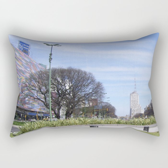 Argentina Photography - Side Walk Under The Blue Sky In Buenos Aires Rectangular Pillow
