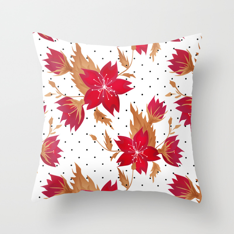 Floral Seamless Pattern With Red Flowers Texture Throw Pillow By Fuzzyfox85 Society6