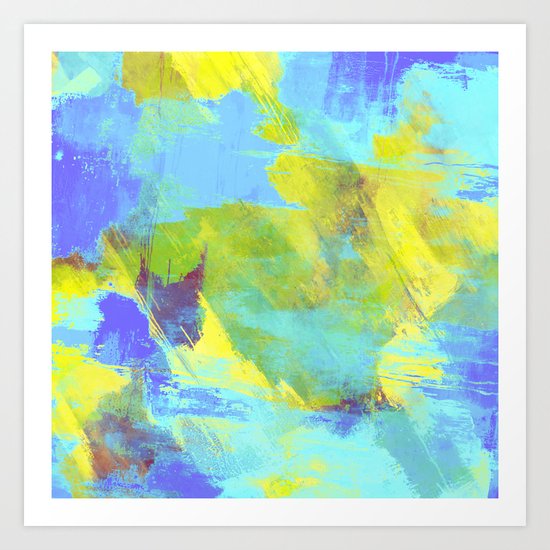 Hint Of Summer - Abstract, textured painting Art Print