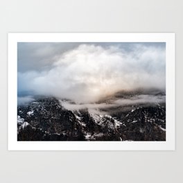 Cloudy Mountains | Travel photography | Austria | Natural colors Art Print Art Print