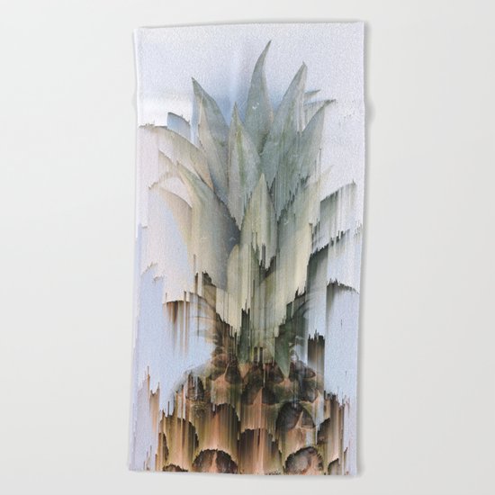 Glitch Pineapple Beach Towel