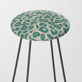 Leopard Print Abstractions – Mint Counter Stool