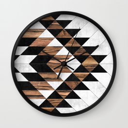 Urban Tribal Pattern No.9 - Aztec - Concrete and Wood Wall Clock