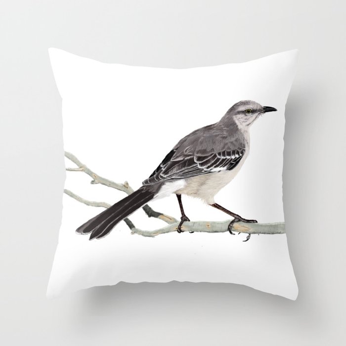 Northern mockingbird - Cenzontle - Mimus polyglottos Throw Pillow
