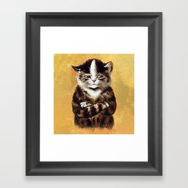 Louis Wain Thinking Cat Framed Art Print