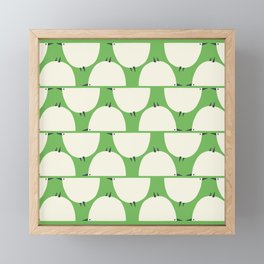 Birds in Retro Style - green Framed Mini Art Print