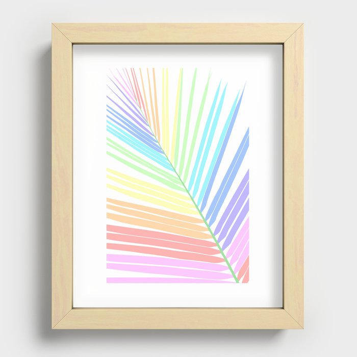 Rainbow Palm Leaf #2 #wall #art #society6 Recessed Framed Print