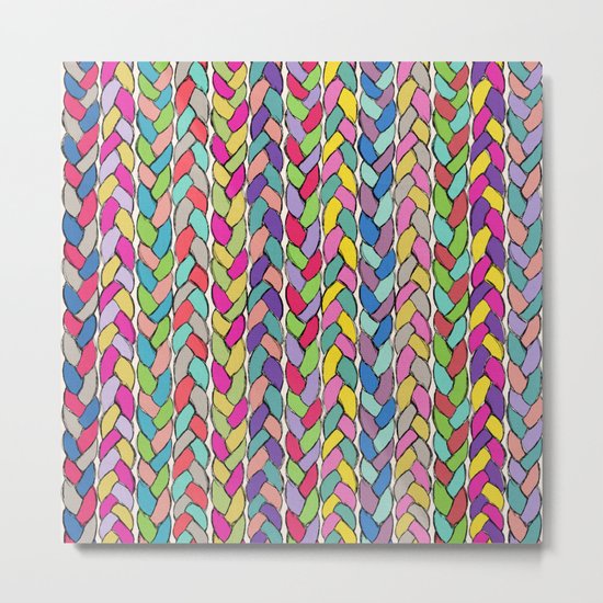 Rainbow Braids Metal Print