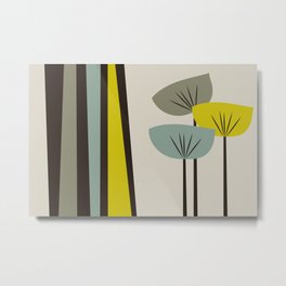 Retro Color 02 Metal Print | Taupe, Mid Century, Painting, Flower, Vintage, Oil, Nature, Retro, Rectangles, Acrylic 